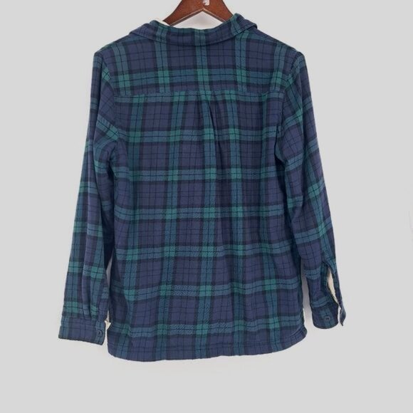 L.L. Bean Fleece Lined Black Watch Plaid Button Up Shacket‎ Size Small - Picture 3 of 7